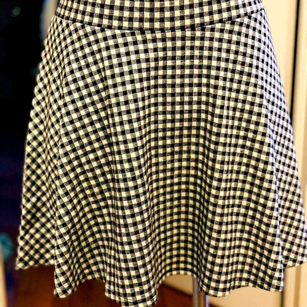 Black & White Gingham Skater Skirt